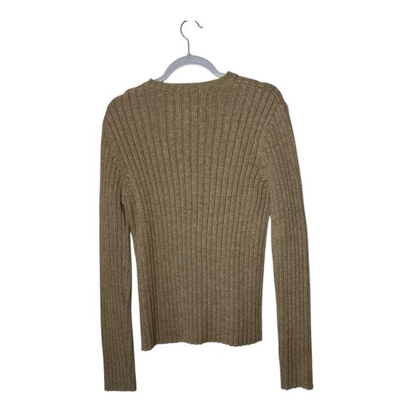 Abercrombie And Fitch Sweater Mens XL Tan Ribbed Knit Muscle Pullover Preppy Y2K - Picture 2 of 12